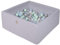 MEOWBABY Piscina de Bolas 90X90X40cm/200 Bolas ∅ 7Cm Piscina de Bolas El Cuadrada Certificada para Niños Hecha en EU Gris Claro: Blanco Perla/Gris/Transparente/Menta/Azul Bebé