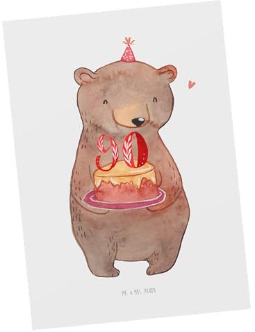Mr. & Mrs. Panda Karte Bär Torte 90. Geburtstag - Geschenk, Geburtstagskarten, Happy Birthday, Kuchen, Wanddeko, Karten, Postkarte, Einladungskarte