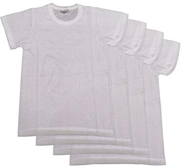 Fontana Calze & Intimo 4 Pezzi Mezza Manica Bambino in Jersey di Puro Cotone,Che donano Comfort e freschezza sulla Pelle Titolo Articolo (Bianco, 4)