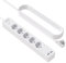NTONPOWER Multiprise 3M avec 5 Prises (2500W et 10A) et 2 Ports USB (5V 2.4A),Multiprise Rallonge pour Maison et Bureau, Blanc