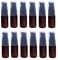 12Pcs 10ml/0.34oz Brown Lotion Pump Bottle with Black Press Pump Head Empty Refillable Makeup Cosmetic Toiletries Liquid Container Dispenser for Emulsion Body Wash Shampoo