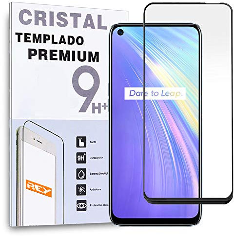Protector de Pantalla Curvo para REALME V5 5G - REALME 7, Negro, Cristal Vidrio Templado Premium, 3D / 4D / 5D, Anti Roturas