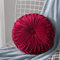 Bprtcra runde Samt-Kissen, plissiert, rundes Kissen, plissiert, gepolstert, Velours, handgefertigt für Haus, Sofa, Stuhl, Bett, Auto, 35 cm (Rot)