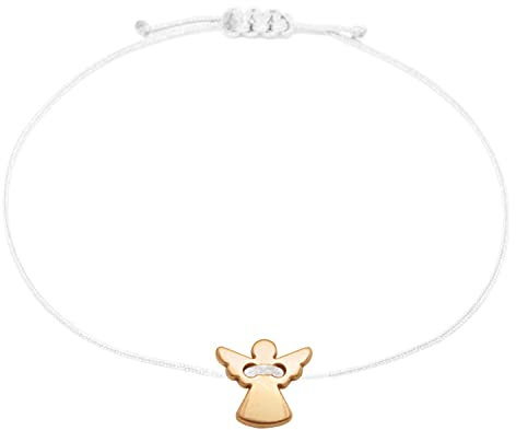 Selfmade Jewelry Armband Damen Schutzengel Roségold Größenverstellbares Makramee Armbändchen mit Engelchen Inkl. Geschenk-Verpackung