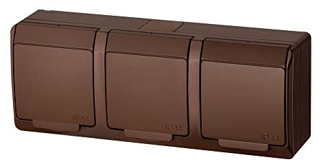 HERMES Steckdose 3x2P+Z IP44 braun 0323-06 Elektro-plast Aufputz 5901130483105