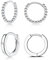 Creolen Silber 925, 2 Paar Ohrringe Silber (10mm) | Ohrringe Silber Creolen Klein für Damen Herren Mädchen