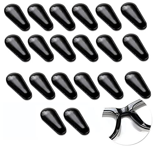 10 Paare Brille Nasenpads Silikon Nasenpads Rutschfeste Selbstklebende Nasenpads für Brillen Sonnenbrillen,Schwarz,1.8mm