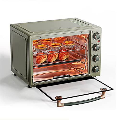 Mini Horno | 40L | Horno | Horno Eléctrico | Horno de convección | Puerta de Doble Vidrio | Bandeja para Migas extraíble | Iluminación Interior | Recirculación 3D | 1650 vatios
