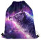 HELLHERO Turnbeutel mit Kordelzug, Rucksack für Kinder, Damen, Herren, Reisen, Sport, Galaxy Wolf, One size