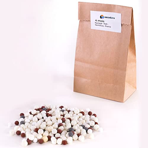 aecodune Ricarica 8 Mesi Per Palla Lavatrice con Detersivo Lavatrice Ecologico - 80 Lavaggi - Perle di Sapone Lavatrice Naturale con Sfere di Ceramica - Per Ovetto Lavatrice Riutilizzabili - Inodore