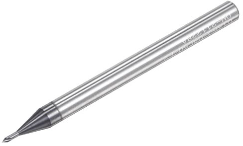sourcing map Pointage Foret Mèches 1mm Diamètre 4mm Tige 60 Degré Solide Carbure AlTiSin Revêtu 2 Cannelures Rond Queue Perçage Fraise