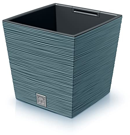 Skandinavisches blaues Pflanzgefäß mit Behälter, Kollektion FURU, 29,5 x 29,5 x 29 cm, Fassungsvermögen 14 L.