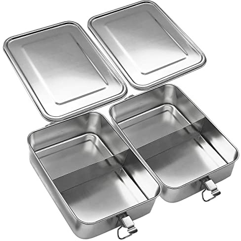 2 lunchboxes 1400 ml en métal avec parois de séparation [Rosenstein & Söhne]