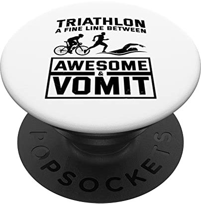 Triathlon Ein schmaler Grat zwischen Awesome und Vomit Sports Run PopSockets mit austauschbarem PopGrip