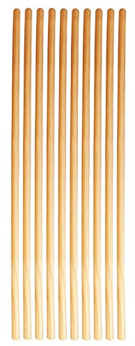 EDS Wooden Broom Handle Stick 4ft (48 inches) Long x 1/8 (28/29mm) Diameter Broom Handle Only, Pack of 10