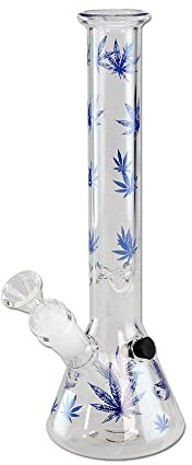 Kolbenbong Bong aus Glas mit Eiswürfelhalter und Kickloch - 25 cm