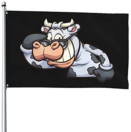 Gartenfahne Kuh Dekorative Fahnen Dekoration Dekorationen Flagge Durable Garten Fahnen, Für Veranda, Feiertage, 122x183 cm
