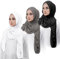 SIEUUOAK Kopftuch Damen Sommer Schwarz Hijab Christliches Weicher Chiffon Highquality Schal in Vielfältigen Farben Sommerschal (Schwarz+Weiß+Anthrazitgrau)