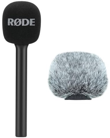 Rode Interview GO Handadapter Griff für Wireless GO + keepdrum WSBK Fell-Windschutz Schwarz
