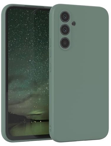 EAZY CASE - Silikonhülle für Galaxy A54 Hülle Silikon Case Dunkelgrün weich stoßfeste Handyhülle Schutzhülle mit Kameraschutz Dünn Premium Schutz Cover TPU Phone Bumper in Mitternacht Grün Matt