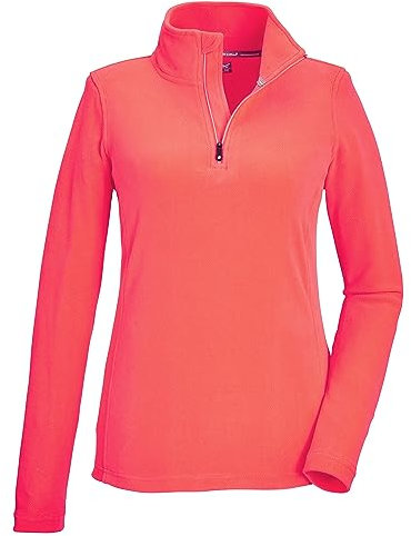 killtec Damen Fleeceshirt mit Stehkragen und Reißverschluss KSW 101 WMN FLC SHRT, neon-Coral, 44, 40880-000