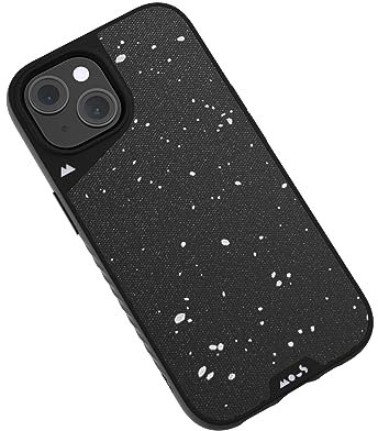 Mous for iPhone 15 Plus Case MagSafe Compatible - Limitless 5.0 - Speckled Black Fabric - Protective iPhone 15 Plus Case - Shockproof Phone Cover