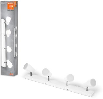 LEDVANCE LED SPOT PEAR Deckenanbau-Spot 600mm, weiß, 17,2W, 840lm, bietet gerichtetes Licht mit warmweißer Lichtfarbe, mit flexiblem GU10-Strahler, GU10-Lampe enthalten, IP20 Schutzklasse, 2700K