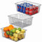 AYSUM 3PCS Large Wire Storage Baskets, Black Wire Basket, Metal Basket for Pantry, Wre Freezer Storage Baskets with Handle for Home, Office, Kitchen, Bathroom, 36x28x16cm