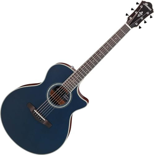Ibanez AE200JR Dark Tide Blue Flat Electro-Acoustic Guitar with Gig Bag