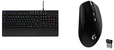 Logitech G213 Prodigy Teclado Gaming con Reposamuñecas, RGB LIGHTSYNC, Teclas Retroiluminada & 305 LIGHTSPEED Ratón Gaming Inalámbrico, Captor Hero 12K, 12,000 dpi