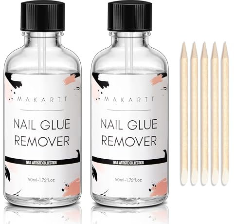 Makartt Nail Glue Remover Kit - 2 Stück Nagelkleberentferner 100ml Ohne Aceton Professionelle Nagel Kleber Entferner für Nagelspitzen Kunstnagel