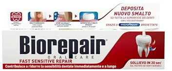 Biorepair, Fast Sensitive Repair Zahnpasta, 12 Packungen mit 60 ml, reduziert die Empfindlichkeit der Zähne und lindert Schmerzen empfindlicher Zähne in 30 Sekunden, schützt und repariert den