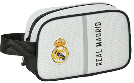 Safta Real Madrid 1. Mannschaft 24/25 – Schulmaterial, ideal für Kinder verschiedener Altersgruppen, bequem und vielseitig, Qualität und Widerstandsfähigkeit, Weiß/Grau, Estándar, Lässig
