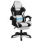 ELFORDSON Massage Gaming Chair with 2-Point Massage on Lumbar, Comfy Computer Office Chairs with Headrest Pillow Footrest Tall Back Recliner Swivel for Home Office, White & Black