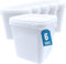 Üka • 6 Cubos Blancos de Polipropileno 5,4 L - 20x20x20,5 cm. Cubos de Plástico Duro con Tapa. Recipientes Herméticos para Alimentos. Cubos Vacíos con Asa. Diseño Apilable y Libres de BPA.