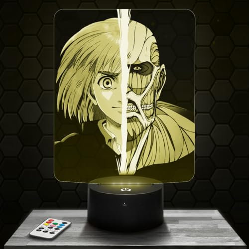 LED-Nachttischlampe Armin verwandelte sich in einen Titanen, Geschenkidee für Teenager, Accessoire Armin als Titan Manga Anime Jugendzimmer Jungen Deko Büro Geschenkidee Teenager Weihnachten