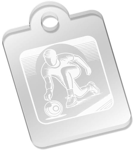 Azeeda 49mm 'Lawn Bowls Player' Clear Acrylic Keyring (AK00083842)