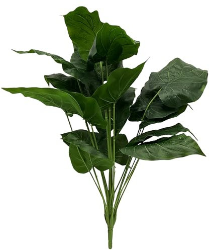 Knüllermarkt Deko Pflanze Elefantenohr ca. 70 cm grün Kunstpflanze Hochzeit Dekoration Innen Außenbereich