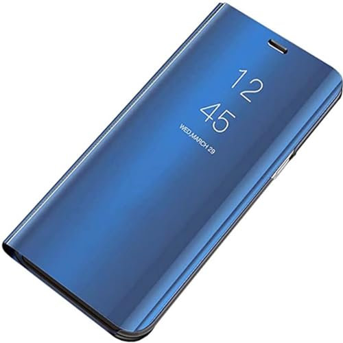 COQUE Étui pour Honor 200 - Étui de téléphone portable avec fenêtre transparente et support - Étui de téléphone portable avec rabat miroir pour Honor 200 - Bleu ciel
