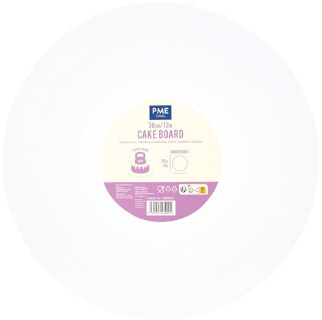 PME Plateaux à gâteau Ronds avec Bordure Lisse, Blanche (12 / 30cm)