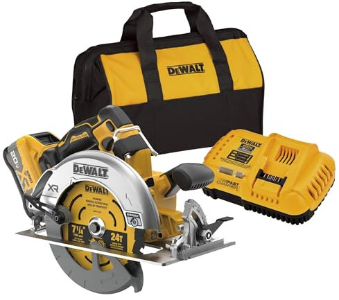 DEWALT 20V MAX XR 7-1/4 Cordless Circular Saw Kit XR POWERPACK with Battery and Charger Included (DCS590WW1)