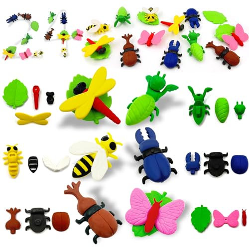 YeahBoom Puzzle Radiergummis Set - Neuartiger 2B Weich Schule Radiergummi mit Insekten- und Bienenmotiven für Kinder