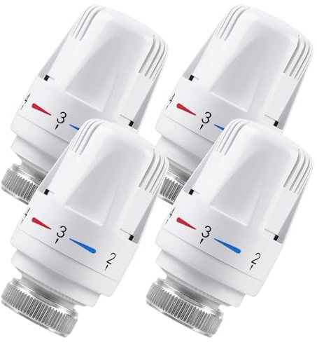 4 Stück Heizkörper Thermostatkopf, Heizkörperthermostat, Thermostatkopf Heizung, Temperaturregelventil, M30x1,5, für Büro Zuhause