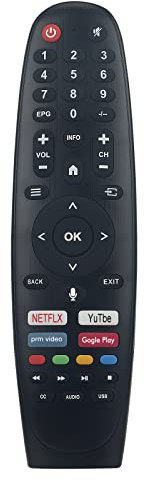VINABTY Sustitución del Mando a Distancia por Voz Apto para Caixun BLAUPUNKT Estar SANSUI Android TV 32 Pouces HD Smart TV LED