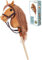 HOPPIHORSE Steckenpferd mit Trense - A4 - Hobby Horse mit Zügeln, Schultergurt, Schweif - hochwertiges Plüsch mit Langer Mähne - Silikongriff für besseren Halt - mit Geschenkverpackung