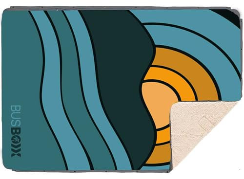 Bus-Boxx VOITED CloudTouch® 4-in-1 Campingdecke – Multifunktionale Outdoor-Decke, Kissen, Schlafsack und Poncho, wasserabweisend, aus recyceltem Materialien (Sunrise Blue)