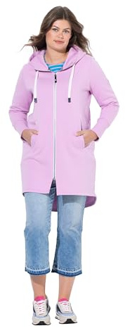 Laurasøn Sweatjacke, lang geschnitten, Kapuze, Taillen-Tunnelzug hinten, Langarm Hortensie 44+ 836591800-44+