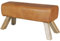 Design Sitzhocker WL5.105 Holz 90x30x43 cm Leder Modern Springbock | Lederhocker mit Holzbeinen | Massivholz Hocker mit Leder | Springbock Turnbank Gepolstert |