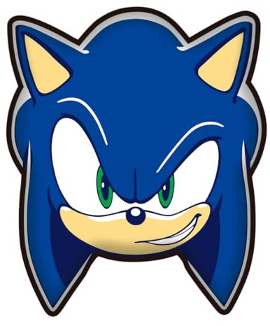 Jerry Fabrics Sonic the Hedgehog geformtes Kissen, 35 cm x 30 cm, weiches Plüschkissen für Kinder und Fans, Spielzimmer-Dekoration, offizielles Lizenzprodukt, Geschenk für Jungen und Mädchen