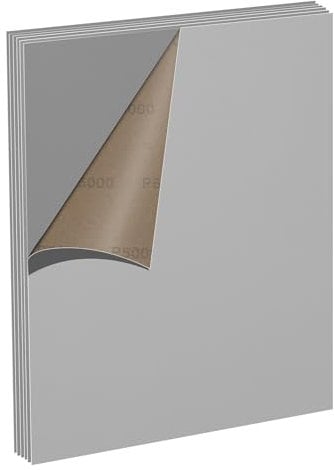 MOGRQAP 6 Sheets 5000 Grits Sanding Paper, Waterproof Sandpaper 23 x 28cm Glass Grit Sand Paper for Cars Metals Walls Wood Furniture, Wet and Dry Polishing Sandpaper Sheets